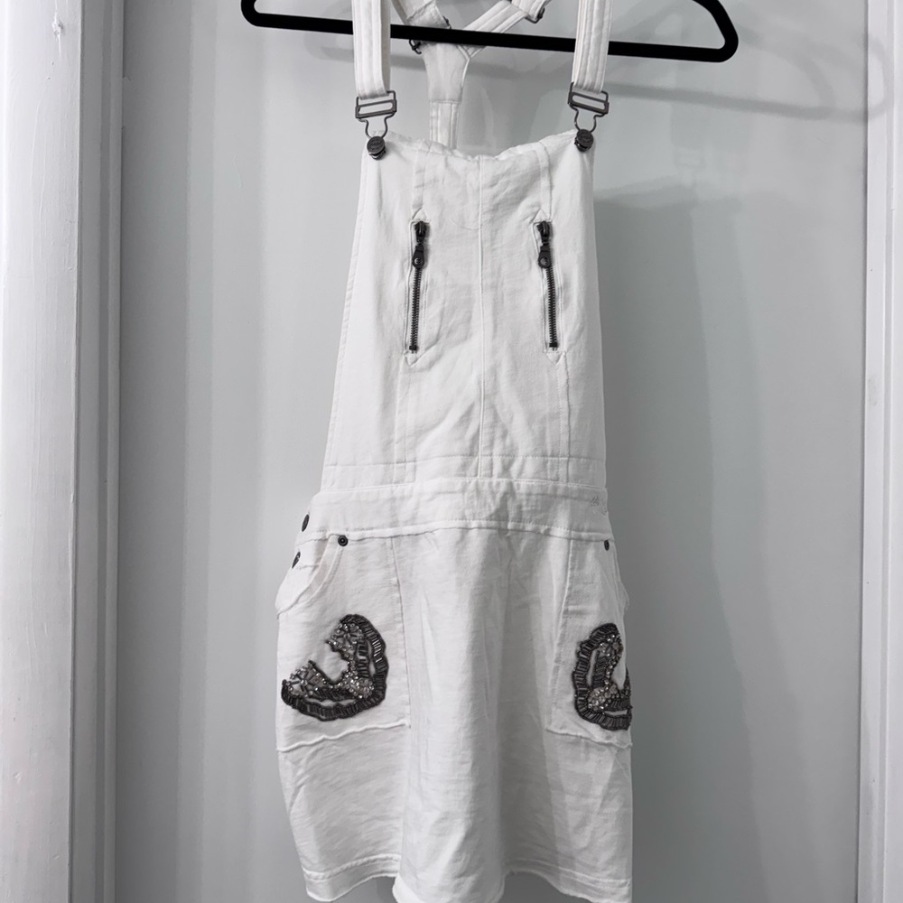 Hale Bob White Dress with Pocket Detail- Medium-NTW
